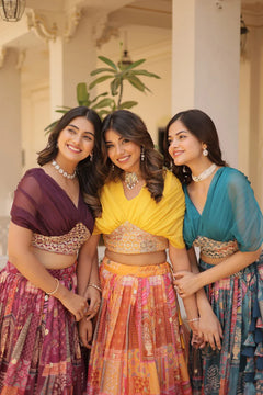 Russian Silk Foil Embroidered Lehenga Choli