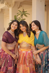 Russian Silk Foil Embroidered Lehenga Choli