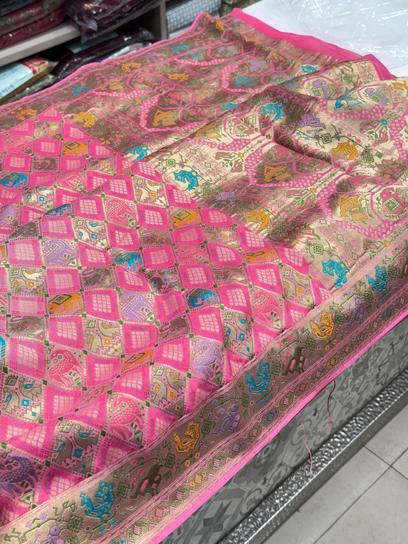 Ombre pink saree