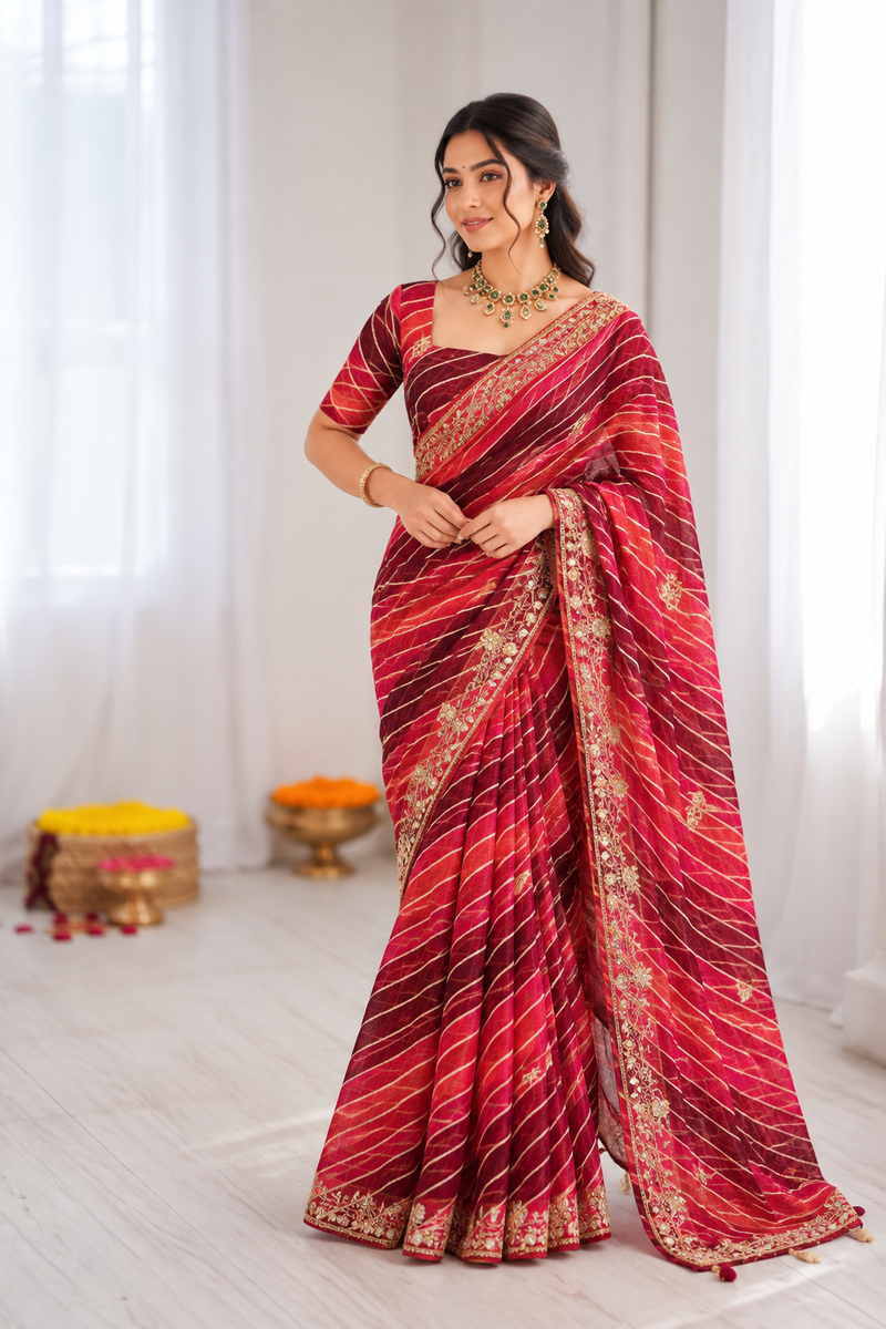 Rangrez Banarasi Doria Gotapatti Saree