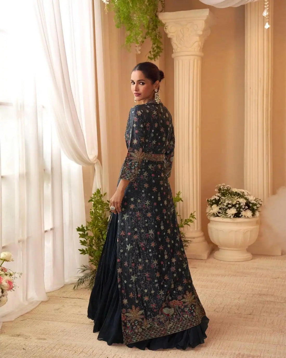 Zivah Black Ivory Statement Gown