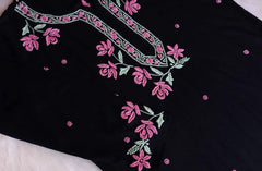 Black and Baby Pink Modal Kurta Set