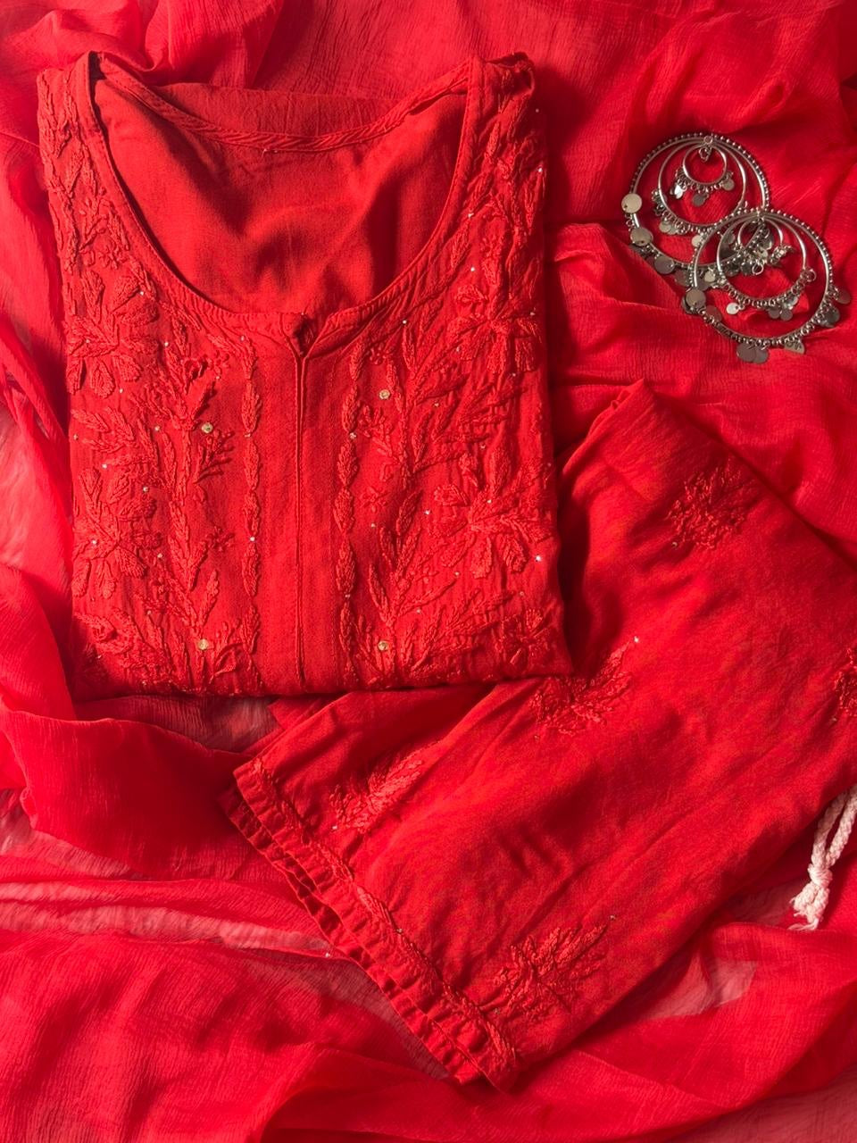 Noor Mocha Chikankari Kurta Set