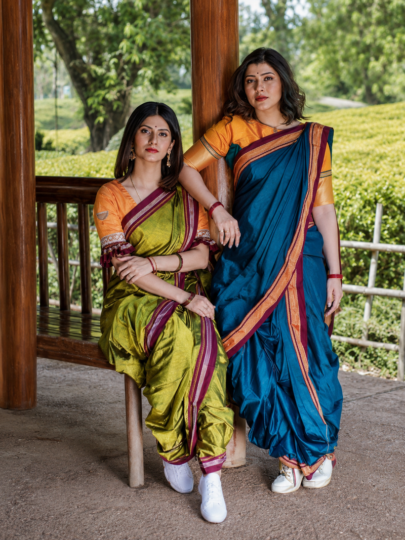Women's Traditional Khun Saree or Customize into Nauvari Saree Handloom Ethnic Wear