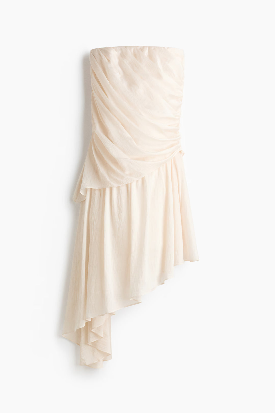 Ivory Whisper Draped Bandeau Dress for Women