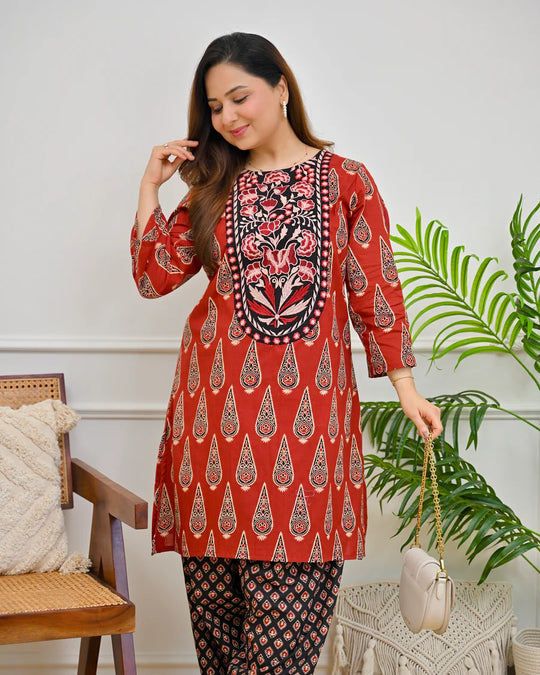 Noor Ajrak Farshi Kurta Set