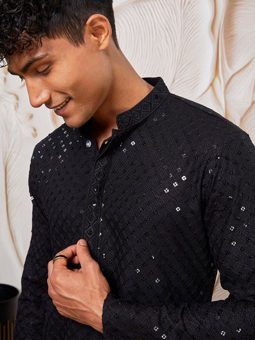 Darsh Black Festive Kurta