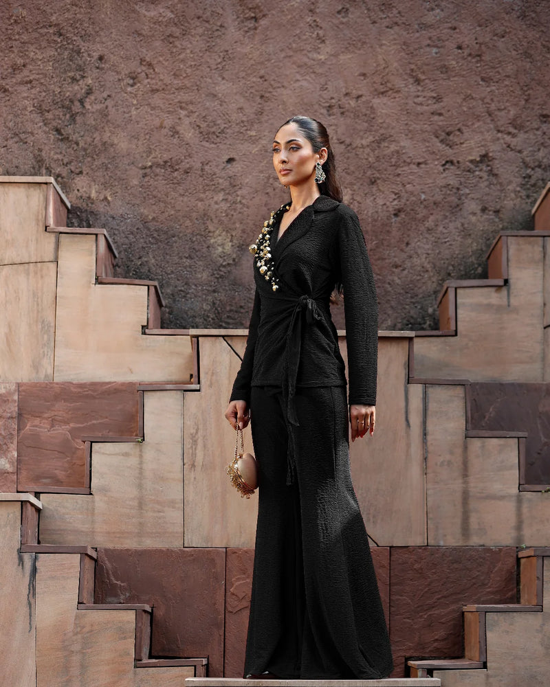 Siyah Shahi Blazer Set