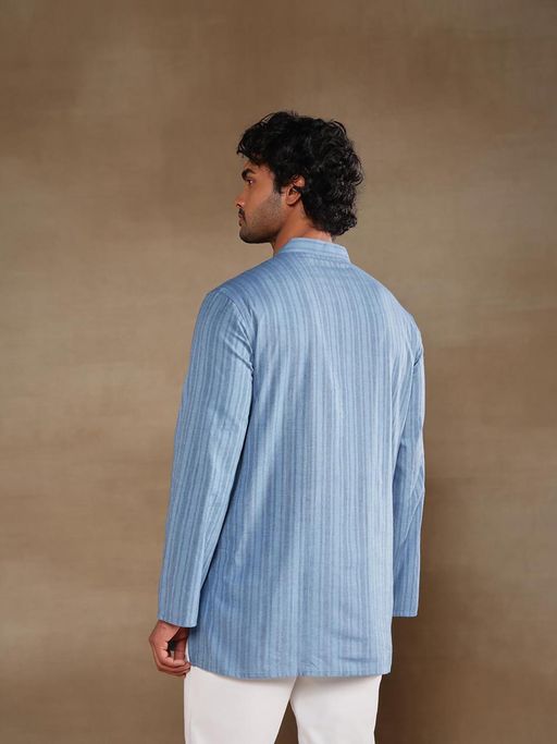 Kesarvaan Golden Stripe Short Kurta