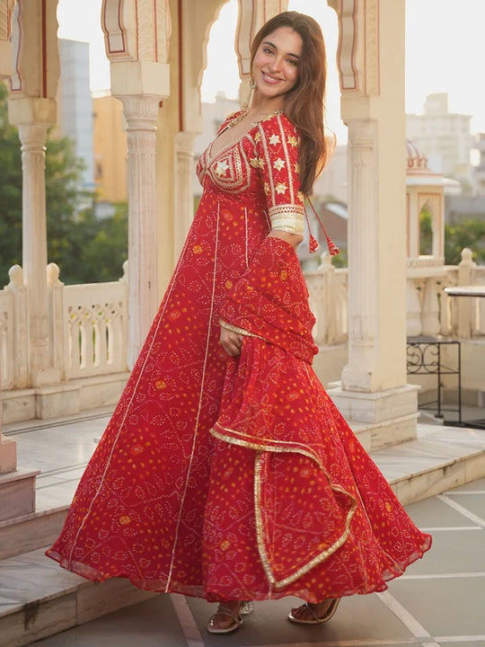 Sindoor Aangi Bandhani Anarkali Set