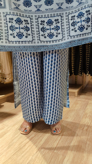 Blue Mosaic Long Kurta Set