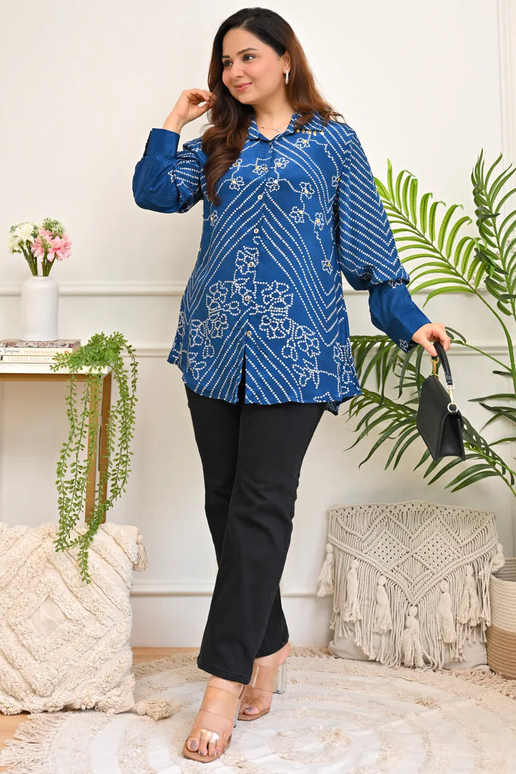 Noor Bandhej Crepe Shirt
