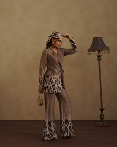Leopard Blazer  with Free Bandana Set