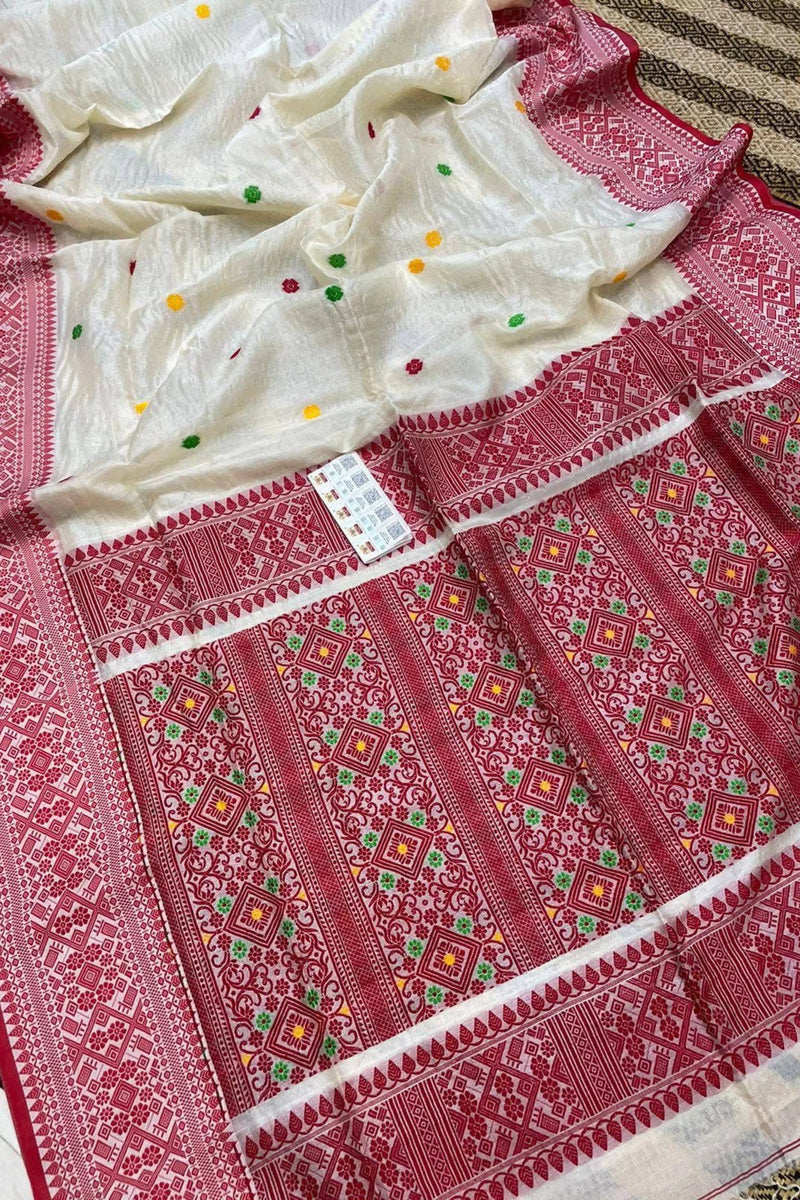 Jamdani Tussar Weave Saree