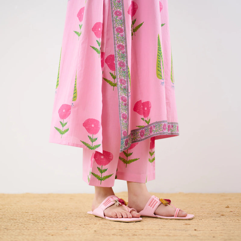 Begum’s Bagh Printed Co-ord Set in Baby Pink- By Reet Lifestyle