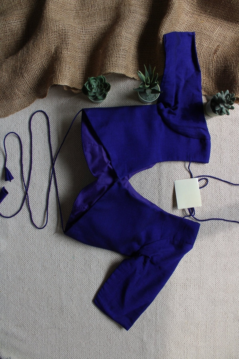 Blue Blouse Shadow Padded Cotton Blouse