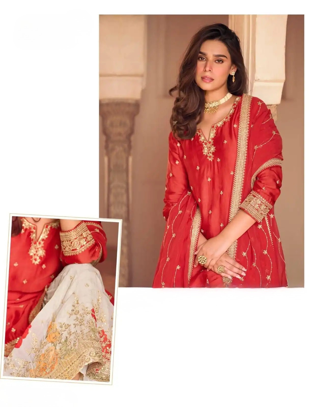 Chinnon Silk Embroidered Salwar Suit