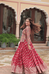 Aisha - Banarasi Red Co-ord Lehenga Set