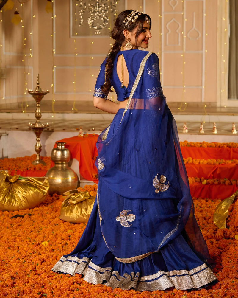 Royal Blue Festive Lehenga Set