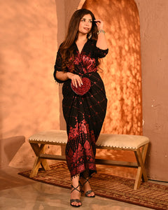 Cotton Rayon Red Salma-Sitara Shirtdress