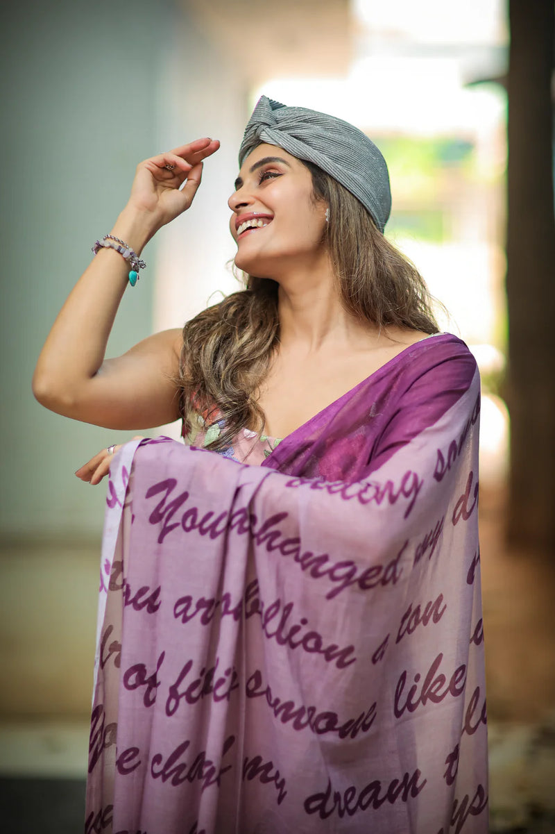 Grapeful Glam Mul Cotton Saree