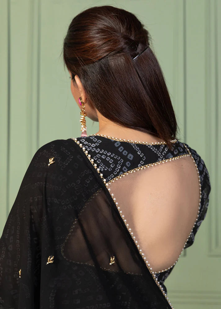 Bandhani Asymmetric Neck Anarkali with Dupatta