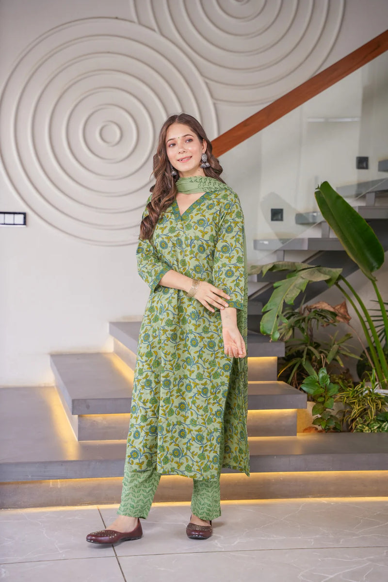 Seema Cotton Straight Suit Set- By Reet Lifestyle