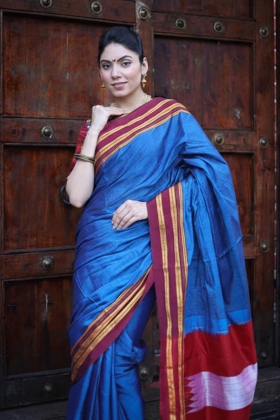Neel Riwaayat Ilkal Pure Resham Saree