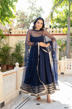 Noor-e-Neel Embroidered Anarkali Set