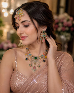 Rajmahal Rangmoti Necklace Set