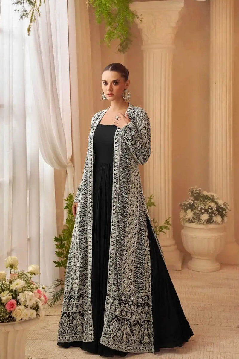 Zivah Black Ivory Statement Gown