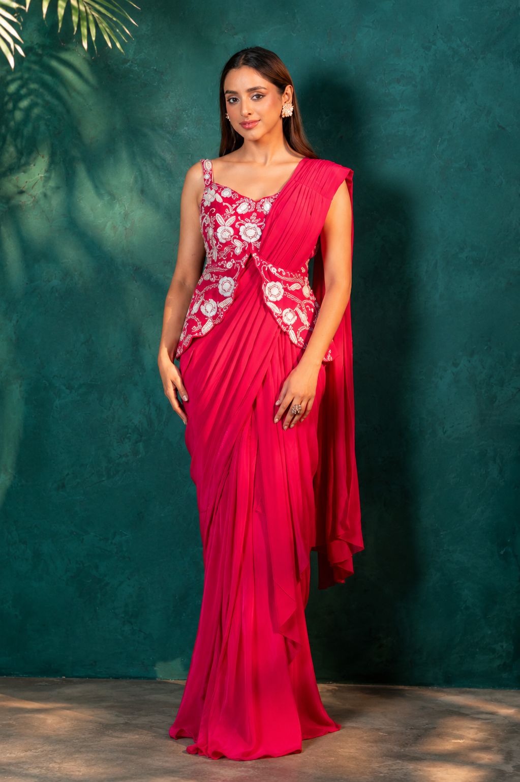 Moonlit Petals Designer Pre-Draped Saree
