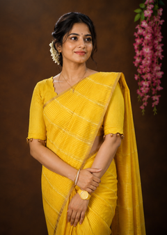 Varnika Yellow Soft Organza Silk Saree