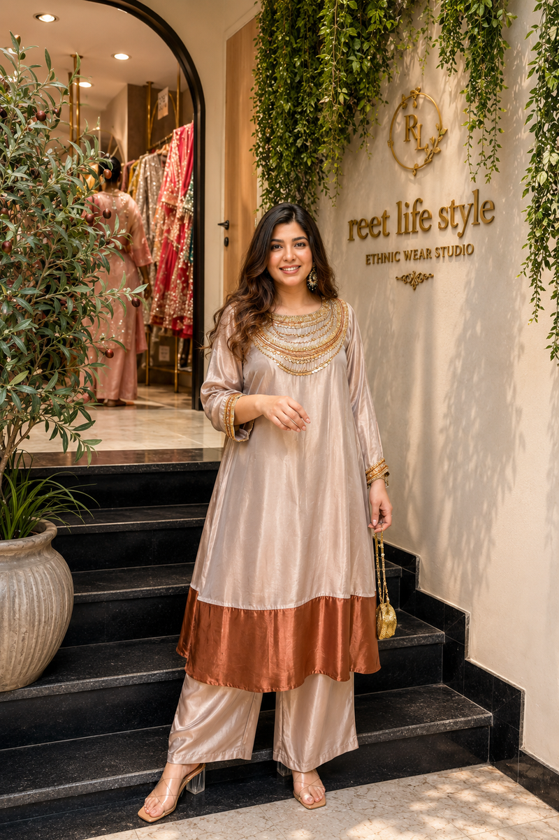 Diya Ethnic Embroidered Co ord Set