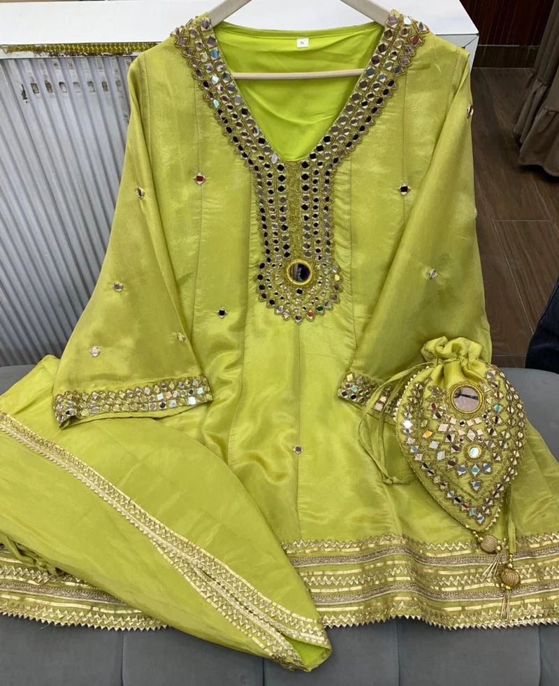 Aarika Lime Festive Dhoti Set