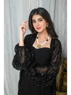 Midnight Muse Black Cape Jumpsuit