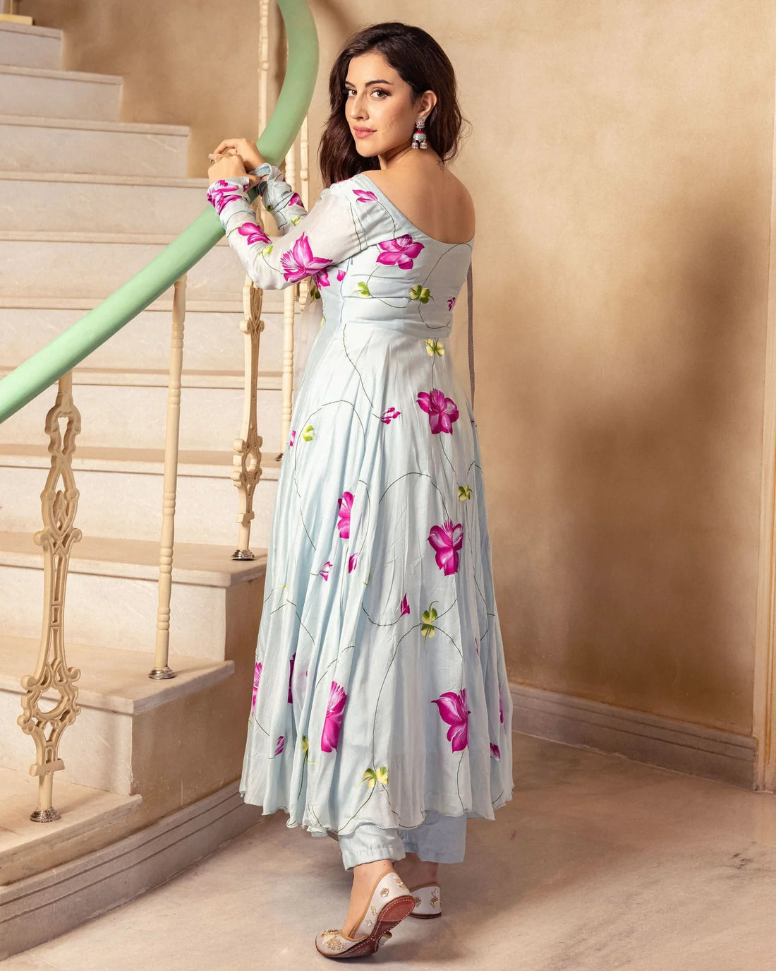 Meher Floral Handpainted Suit Set