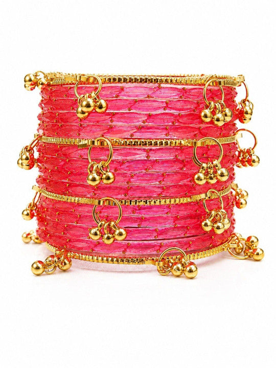 Rangrez Rainbow and Ghungroo Bangle Set