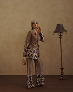Leopard Blazer  with Free Bandana Set