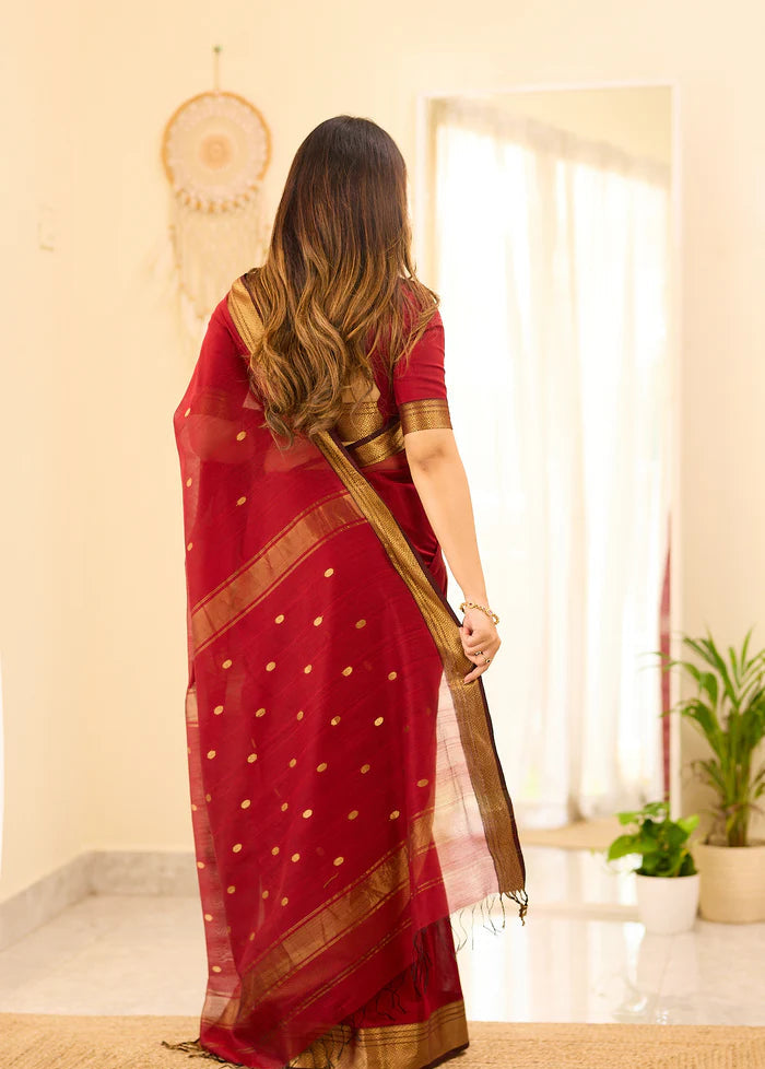 Maheshwari Silk Handloom Cotton Saree