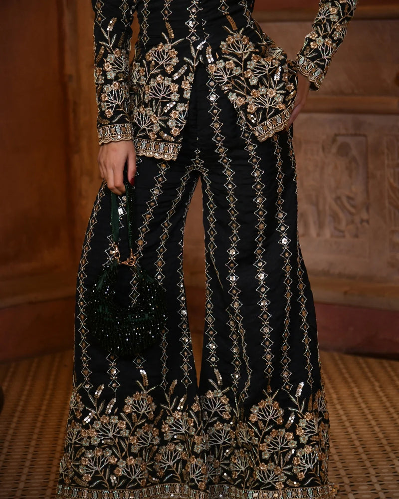 Copper Luxe Embroidered Blazer Co-Ord Set