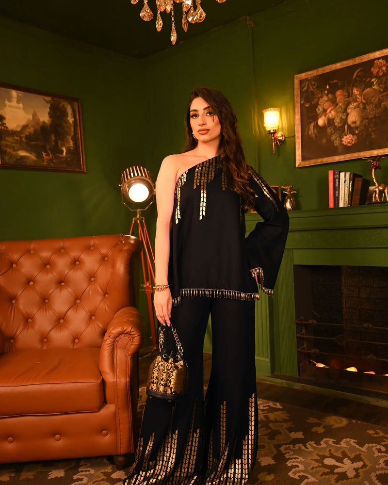 Soft Rayon Gold Oak Foil Indo Set