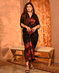 Cotton Rayon Red Salma-Sitara Shirtdress