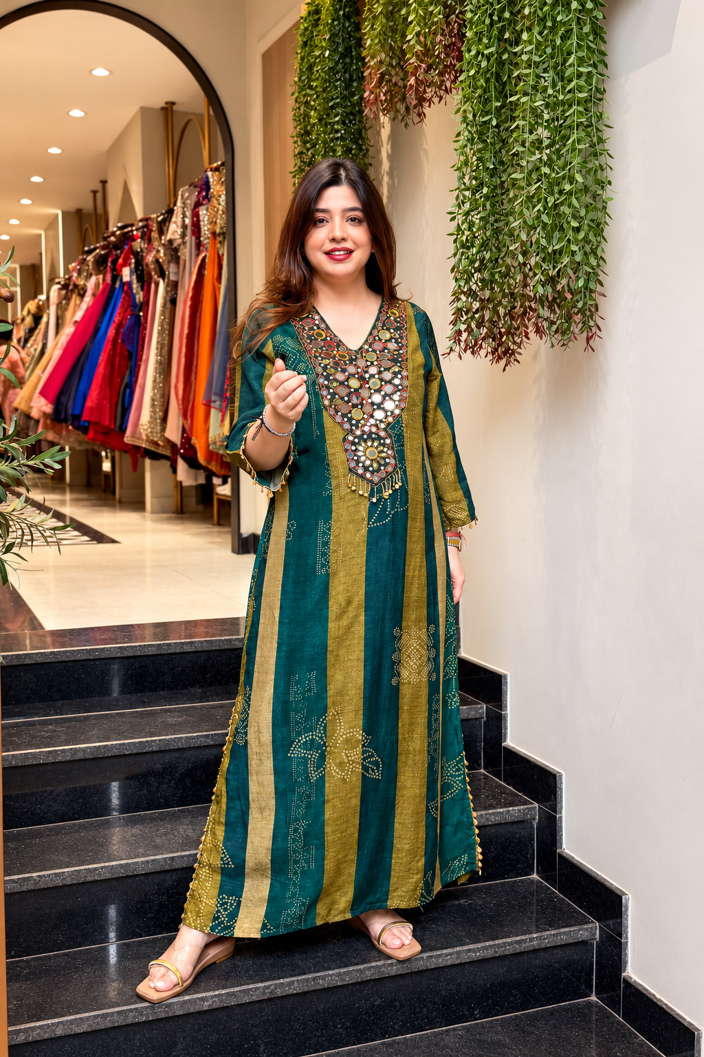Emerald Grace Embroidered Long Co-Ord Set