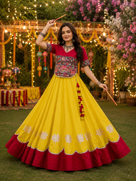 Raas Rang Kutchi Gamthi Navratri Lehenga Set
