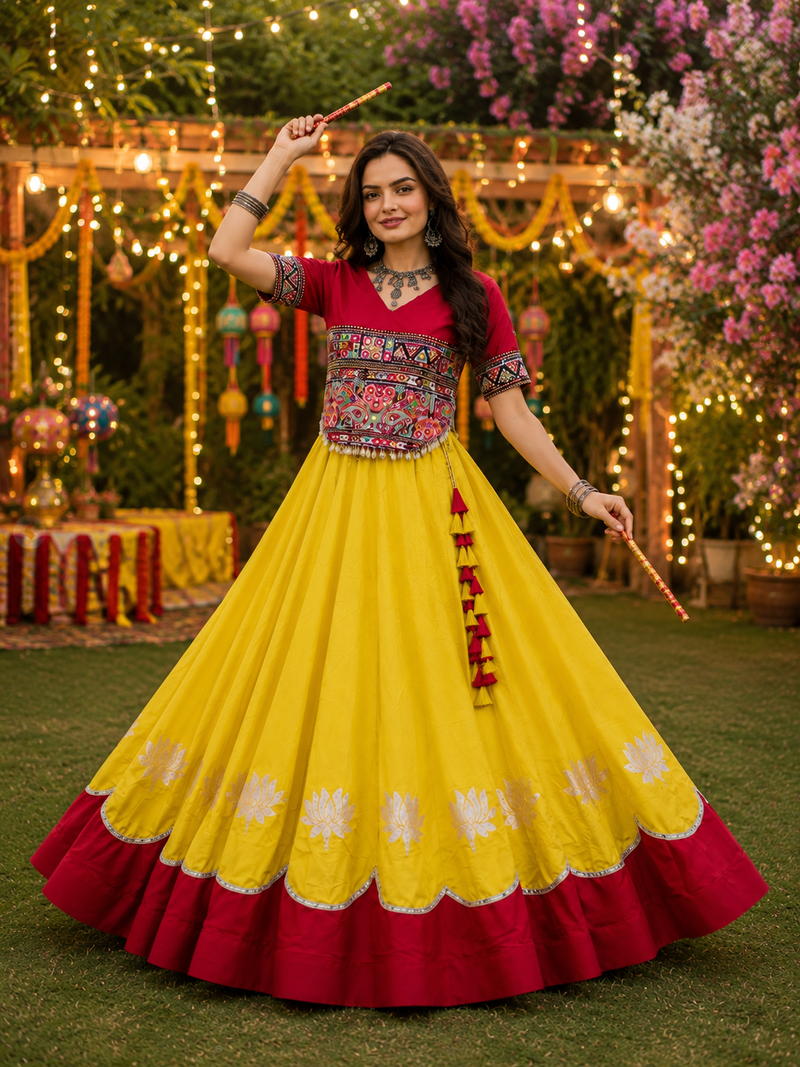 Raas Rang Kutchi Gamthi Navratri Lehenga Set