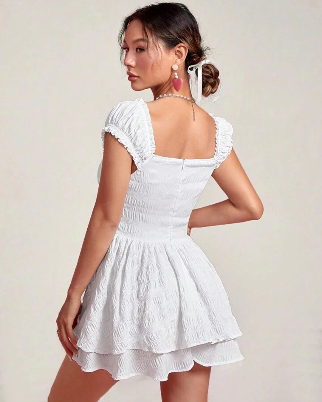 Double layer short sleeve dress