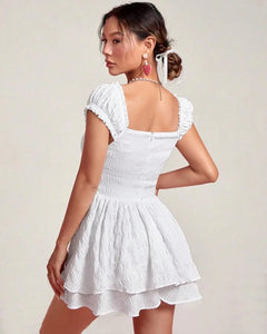 Double layer short sleeve dress