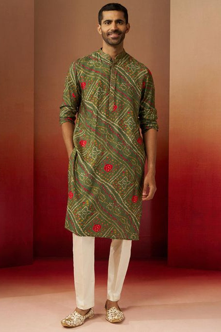 Abeer Emerald Bandhani Kurta