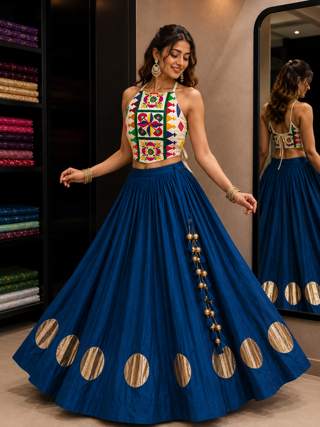 Premium Shisha Work Sleeveless Halter Blouse
